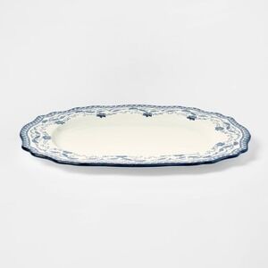 Stoneware Serve Platter Blue‎ Pattern - Threshold Studio McGee Target Christmas
